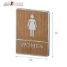 AllExtreme Wooden Finish Toilet Restroom Washroom Aluminium Frame Door Signboard with Strong Sticky Back (Women)
