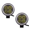AllExtreme EX4LD2R 4 LED Fog Light Spot Beam Waterproof Pod Driving Work Light with Red Outer Ring for Motorcycle Jeep Truck Boat and Cars (20W, White Light and Red, 2 PCS)