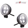 AllExtreme EX4LD2R 4 LED Fog Light Spot Beam Waterproof Pod Driving Work Light with Red Outer Ring for Motorcycle Jeep Truck Boat and Cars (20W, White Light and Red, 2 PCS)