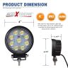 Allextreme 9 LED Round Fog Light 4 Inch Waterproof Flood Lamp with Mounting Brackets for Motorcycle & Cars (Pack of 2)