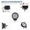Allextreme 9 LED Round Fog Light 4 Inch Waterproof Flood Lamp with Mounting Brackets for Motorcycle & Cars (Pack of 2)