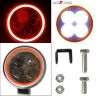 Allextreme EX4LD1O 4 LED Fog Light Spot Beam Waterproof Driving Work Light with Outer Ring for Motorcycle Jeep Truck Boat and Cars (20W, White Light and Orange, 1 PC)