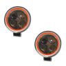 Allextreme EX4LD2O 4 LED Fog Light for Motorcycle Jeep Truck Boat and Cars - Spot Beam & Waterproof Pod Driving with Orange Outer Ring (20W, White Light & 2 PCS)
