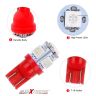 Allextreme EXT10RD2 LED Parking Light Super Bright 5 SMD Car Interior License Plate Wedge Dome Trunk Dashboard Bulb for Car Bike and Motorcycle (0.6W, Red, 2 PCS)