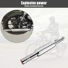 AllExtreme EXULS4 Mini Short Bottle Empty Punjabi Silencer Exhaust with Bush Compatible for BS3 and BS4 Model Bullet 350cc and 500cc (Chrome)