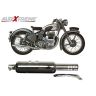 AllExtreme EXULS4 Mini Short Bottle Empty Punjabi Silencer Exhaust with Bush Compatible for BS3 and BS4 Model Bullet 350cc and 500cc (Chrome)