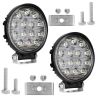 Allextreme EX14RW2 14 LED Round Fog Light 4 Inches Waterproof Off Road Driving Lamp for Car and Motorcycle (42W, White Light, 2 PCS)