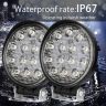 Allextreme EX14RW2 14 LED Round Fog Light 4 Inches Waterproof Off Road Driving Lamp for Car and Motorcycle (42W, White Light, 2 PCS)