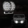 Allextreme EX14RW2 14 LED Round Fog Light 4 Inches Waterproof Off Road Driving Lamp for Car and Motorcycle (42W, White Light, 2 PCS)