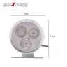 Allextreme EX3LLW2 3 LED Round Multicolor Strobe LED Light Police Warning Flash Lamp for Bike, Car, Motorcycle, and SUV (5W, White, 2 PCS)