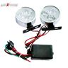 Allextreme EX3LLW2 3 LED Round Multicolor Strobe LED Light Police Warning Flash Lamp for Bike, Car, Motorcycle, and SUV (5W, White, 2 PCS)