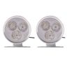 Allextreme EX3LLR2 3 LED Round Multicolor Strobe LED Light Police Warning Flash Lamp for Bike, Car, Motorcycle, and SUV (5W, Red, 2 PCS)