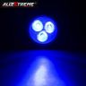 Allextreme EX3LLB2 3 LED Round Multicolor Strobe LED Light Police Warning Flash Lamp for Bike, Car, Motorcycle, and SUV (5W, Blue, 2 PCS)