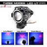 AllExtreme EXU7MB2 U7 Mini CREE LED Fog Light Work Lamp with Hi/Low, Flashing Beam and Blue Angel Eye Ring for Cars and Motorcycles (12W, Blue & White Light, 2 PCS)