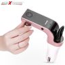 AllExtreme CARG7 Wireless in-Car Hand Free Call/Stereo Music Player Bluetooth FM Transmitter with USB Car Mobile Charger for All Android Smartphone & Other Devices (Rose Gold)