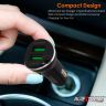 AllExtreme 3.1A Dual USB Port High Speed Travel Smart Car Charger for All Android and iPhone Devices (Black)
