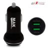 AllExtreme 3.1A Dual USB Port High Speed Travel Smart Car Charger for All Android and iPhone Devices (Black)