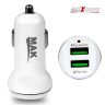 AllExtreme 3.1A Dual USB Port High Speed Travel Smart Car Charger for All Android and iPhone Devices (White)
