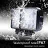 Allextreme EX4ISF2 4 Inch 16 LED Fog Light Square Pod Waterproof Flood Driving Lamp for Car, Off Road Truck, ATV and UTV (48W, White, 2 PCS, 6 Months Warranty)