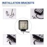 Allextreme EX4ISF2 4 Inch 16 LED Fog Light Square Pod Waterproof Flood Driving Lamp for Car, Off Road Truck, ATV and UTV (48W, White, 2 PCS, 6 Months Warranty)