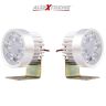 Allextreme EX6RFL2 Universal 6 LED Round Fog Auxiliary Light with 7/8 Inch Handlebar Switch and Metal Stand for Bike, Motorcycle and Cars (18W, White Light, 2 PCS)