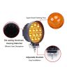 AllExtreme EX14RY1 14 LED Round Fog Light 4 Inches Waterproof Off Road Driving Lamp for Car and Motorcycle (42W, Yellow Light, 1 PC)