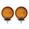AllExtreme EX14RY1 14 LED Round Fog Light 4 Inches Waterproof Off Road Driving Lamp for Car and Motorcycle (42W, Yellow Light, 1 PC)