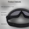 Allextreme EXGRM1P Unisex Ski Snow Goggles with Windproof, Dustproof, UV Protection & Anti-Glare Lens for Riding and Skiing (Dark Matte Black)