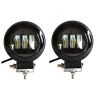 Allextreme EXM201W 3 LED Round Fog Light 4 Inches Waterproof Driving Spot Lamp with Mounting Bracket for Car and Motorcycle (30W, White Light, 2 PCS)
