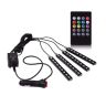 AllExtreme EX9LRC4 9 LED Multicolour Music Car Interior Under Dash Strip Lighting Kit with Sound Active Function, Car Charger and Wireless IR Remote (6W)