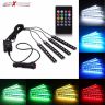 AllExtreme EX9LRC4 9 LED Multicolour Music Car Interior Under Dash Strip Lighting Kit with Sound Active Function, Car Charger and Wireless IR Remote (6W)
