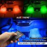 AllExtreme EX9LRC4 9 LED Multicolour Music Car Interior Under Dash Strip Lighting Kit with Sound Active Function, Car Charger and Wireless IR Remote (6W)