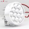 Allextreme EX12FZ1 12 LED Round Fog Light Off-Road Driving Spot Lamp Headlight for Motorcycle SUV Jeep Car Truck (24W, White Light, 1 PC)