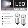 Allextreme EXBA9SW8 BA9S LED Parking Light Super Bright Ceramic Car Interior License Plate Wedge Dome Trunk Dashboard Bulb for Car Bike and Motorcycle (3W, White, 2 PCS)