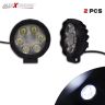 Allextreme EXR2FL 6 LED Fog Light for Motorcycle Car ATV Jeep 4x4 Tractor Off Road Waterproof Dustproof Shockproof 3 inches Lamp with Mounting Stand (18W, Pack of 2)