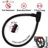 AllExtreme EXBHCL1 Heavy Duty Stainless Steel Helmet Lock Anti-Theft Luggage Secure Chain Lock Device with 2 Keys (Black)