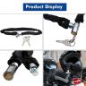 AllExtreme EXBHCL1 Heavy Duty Stainless Steel Helmet Lock Anti-Theft Luggage Secure Chain Lock Device with 2 Keys (Black)
