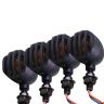 Allextreme TSLAE Motorcycle Turn Signal Metal Alloy Amber Bulb Blinker Lights for Harley Davidson and 350cc and 500cc Cruiser Bikes (Amber, 4 PCS)