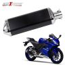 AllExtreme EXSMSB1 1.5-2'' Exhaust Muffler Silencer Universal Stainless Steel Inlet with Removable DB Killer for Street Sports Bikes, Motorcycles and Scooters- Black