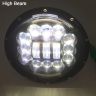Allextreme EX7ILH1 7 Inch Round LED Headlight with DRL White Halo Angle Eyes & Hi/Low Beam Yellow Turn Signal Lamp for Jeep Harley Davidson (75W, 1 PC)