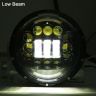 Allextreme EX7ILH1 7 Inch Round LED Headlight with DRL White Halo Angle Eyes & Hi/Low Beam Yellow Turn Signal Lamp for Jeep Harley Davidson (75W, 1 PC)