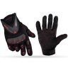 Allextreme EXMC10 Unisex Anti-Slip Polyster Full Finger Gloves with Microfiber Cleaning Towel for Weight Lifting, Riding, Fitness & Outdoor Acivity (Red & Black, XL)