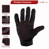 Allextreme EXMC10 Unisex Anti-Slip Polyster Full Finger Gloves with Microfiber Cleaning Towel for Weight Lifting, Riding, Fitness & Outdoor Acivity (Red & Black, XL)