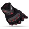 Allextreme EXMC10 Unisex Anti-Slip Polyster Full Finger Gloves with Microfiber Cleaning Towel for Weight Lifting, Riding, Fitness & Outdoor Acivity (Red & Black, XL)