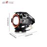 AllExtreme EXU7MR2 U7 Mini CREE LED Fog Light Work Lamp with Hi/Low, Flashing Beam and Red Angel Eye Ring for Cars and Motorcycles (12W, Red & White Light, 2 PCS)