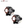 AllExtreme EXU7MR1 U7 Mini CREE LED Fog Light Work Lamp with Hi/Low, Flashing Beam and Red Angel Eye Ring for Cars and Motorcycles (12W, Red & White Light, 1 PC)