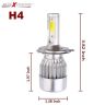 AllExtreme EXC6H4W 36W H4 LED Headlight 3800LM Driving Headlamp Conversion Kit 6000K High/Low Bright Beam Chip IP67 Fog Light for SUVs Trucks Sedans Motorcycles (White, 2Pcs)