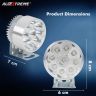 Allextreme EX9SFS2 9 LED Round Fog Light 3 Inches Off Road Driving Lamp with Handlebar Switch for Motorcycle, Car and Bikes (9W, White Light, 2 Pcs)