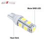 Allextreme EXT10CW3 Universal T10 LED Parking Light 9 SMD Super Bright Interior Pilot License Plate Dome Indicator Lamp Bulb for Car Bike and Motorcycle (3W, White, 2 PCS)