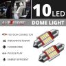 Allextreme EX31SDW 10 LED Universal Car Interior Super Bright Roof Light Reading Dome Bulb Lamp with Festoon Holder (5W, White, 2 PCS)